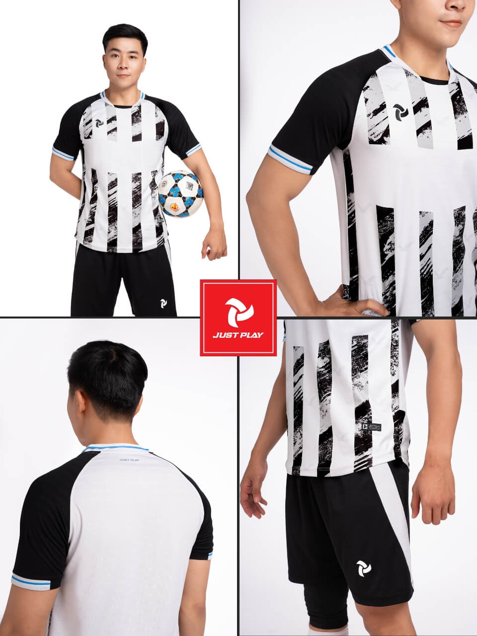Hình ảnh tổng quan Bộ Quần Áo Bóng Đá Just Play PASSAT II – Màu Xám Đen
