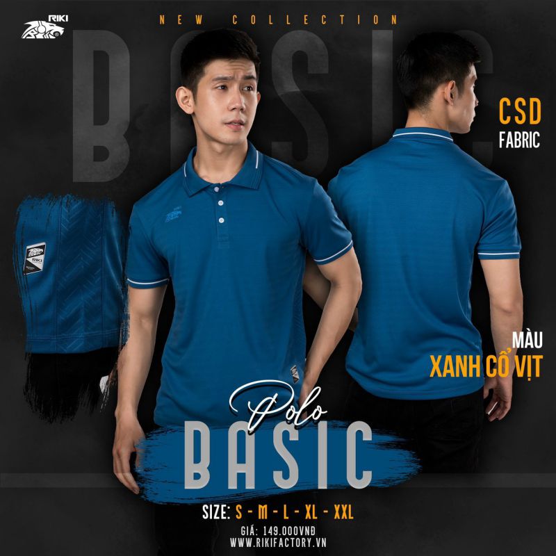 (TITLE)% Áo thun Polo Riki Basic Cổ Vịt