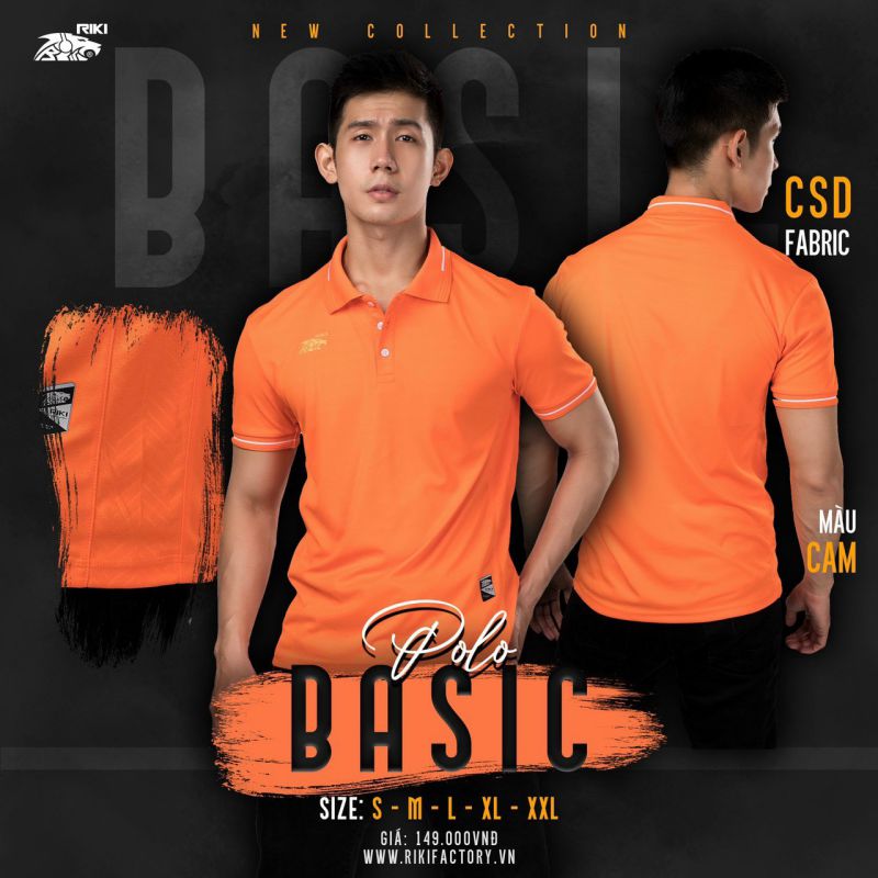 (TITLE)% Áo thun Polo Riki Basic Cam
