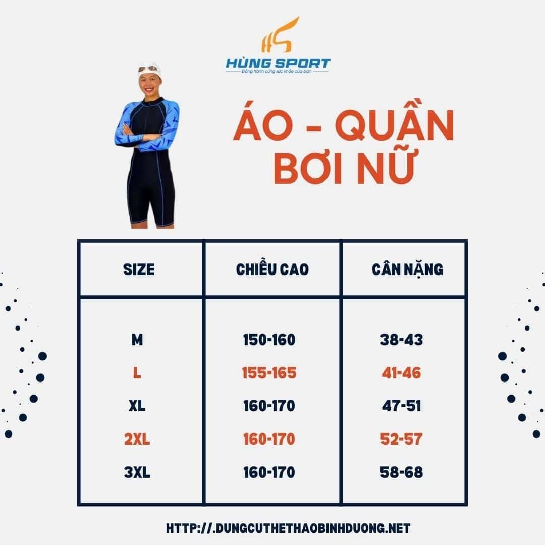  Bảng size áo quần bơi nữ Ánh Viên